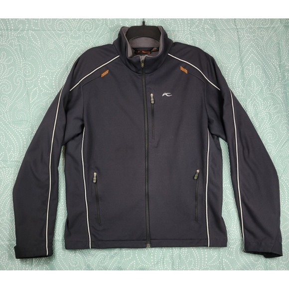 KJUS Soft Shell Jacket Dermizax Black Men's Size 52/L Full Zip Nylon Pockets EC - Picture 1 of 16